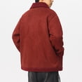thumbnail image 5 of Maoxin Mens Jacket Men's Vintage Warm Solid Color Zipper Pocket Long Sleeved Casual Jacket Red L, 5 of 7