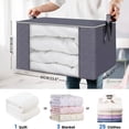 thumbnail image 3 of BAKIBO Clothes Storage, 3PCS Foldable Blanket Storage Bags, Storage Containers for Organizing Bedroom, Closet, Clothing, Comforter, Organization and Storage with Lids and Handle, 3 of 8