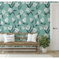 thumbnail image 5 of S4Sassy Lily Flower Wallpaper - Turquoise Wall Covering, 25" x 240" Self-Adhesive Vinyl Wall Paper, Decorative Walls Wrap, Easy DIY Walls Covering For Bedroom, Living Room, Living Space, 5 of 9