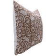 thumbnail image 2 of Fabdivine Block Print Throw Pillow Cover, 22x22 Inch Thick Cotton White Decorative Cushion Cover, Floral Print Boho Design Brown Pillow Cover for Sofa and Couch, 2 of 5