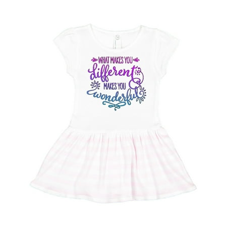 

Inktastic What Makes You Different Makes You Wonderful Purple and Blue Gift Toddler Girl Dress
