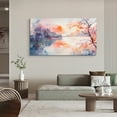 thumbnail image 3 of Forest Wall Art Sunset Lake Rustic Landscape Nature Canvas Art Wall Decor For Bedroom Livingroom Office, 3 of 7