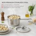 thumbnail image 3 of Sunhouse Stainless Steel Sauce Pan with Lid 1.5 Quart, Induction, Oven Broiler Safe 600F, Multipurpose, Compatible w/ All Cooktops, 3 of 7