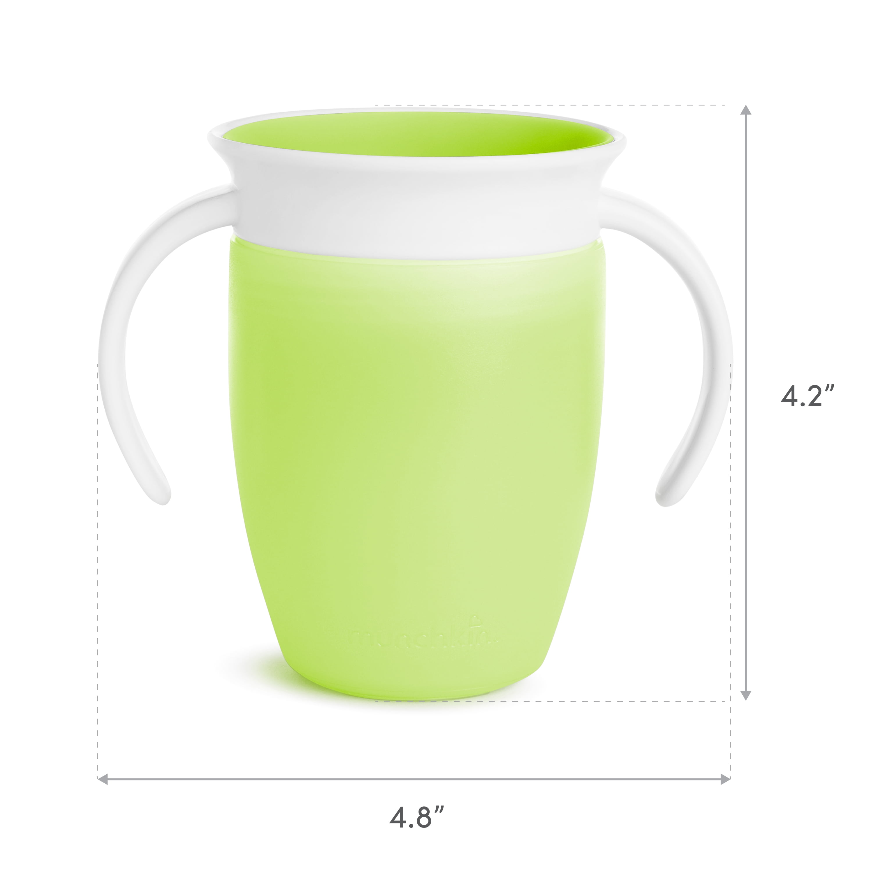 Munchkin Miracle 360° Trainer Sippy Cup with Handles, Spill Proof, 7 oz, 2 Pack, Blue/Green, Unisex