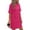 #0363-Hot Pink, variant on Women Crew Neck Short Sleeve Loose Tunic Dress Solid Color Side Pockets Soft Casual Daily Mini Dress Green XXXXXL Birthday Gift