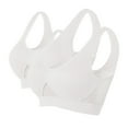 thumbnail image 2 of Voncos Sports Bras for Women 2 Pack with Removable Pads Wirefree Seamless Womens Bras Clearance White Size XL, 2 of 4