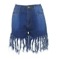 thumbnail image 5 of EINCcm Women's High Waisted Sexy Wrap Butt Denim Shorts Hem Fringe Jean Shorts, 5 of 8