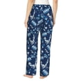 thumbnail image 3 of Naloa Blue Bus Print Women’s Ultra-Soft Comfy Pajama Lounge Pants with Pockets & Drawstring, 3 of 8