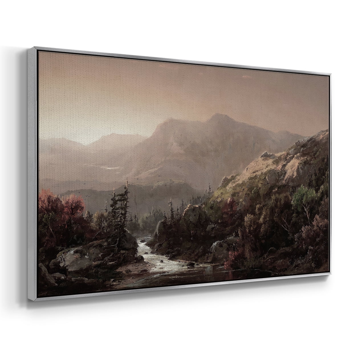 Vintage Landscape-CCCXXI By Wexford Home Framed in Silver Wood Gallery Wrapped Canvas 27 in. x 41 in.