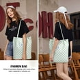 thumbnail image 3 of Ayieyill Corduroy Tote Bag for Women Girl Canvas Shoulder Cord Purse with Inner Pocket (Mint Green Grid), 3 of 6