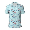 thumbnail image 2 of Daiia Sailboats Anchors Pattern Men’s Polo Shirts,Solid Deck Shirt,Classic Fit, Breathable Cotton Polo for Casual and Sport Wear-Large, 2 of 7