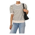 thumbnail image 6 of Gingprous Womens Puff Short Sleeve Tshirt Trendy Striped Knit Tops Casual Spring Summer Crewneck Blouse, 6 of 7