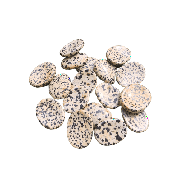 Dalmatian Jasper Worry Stone for Crystal Healing Pocket Palm Stone Thumb Stone 1Pcs