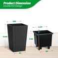 thumbnail image 2 of Garvee 15.6" Tall Planter Pots Set of 2, Rattan style, Tray & Water Level Monitor, Black, 2 of 9
