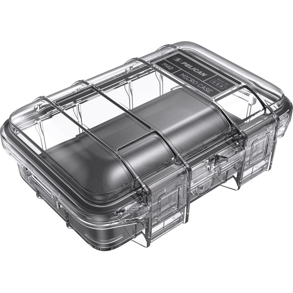 Pelican Micro Storage Case M40 Black Clear Lid with Liner, IP67 rated protection Submergible, Waterproof, Crushproof, Dustproof