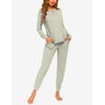 thumbnail image 7 of Ekouaer Womens Pajamas Set Long Sleeve Loungewear Soft Lounge Set Joggers with Pockets, 7 of 7