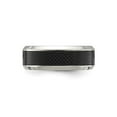 thumbnail image 4 of Gem & Harmony Mens Stainless Steel Black Plated 8mm Band Ring for Men, 4 of 6