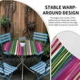 thumbnail image 5 of Rainbow Stripes Fitted Tablecloth with Elastic Edged, Round Table Cloth for Dining Table, Farmhouse Colorful Abstract Striped Waterproof Oil Proof Table Cover for Indoor Outdoor 36"-44", 5 of 8