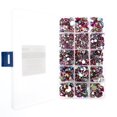 thumbnail image 4 of John Bead 1000pcs Red AB Round Oval Acrylic Plastic Flat Back Rhinestones Assorted Box, 4 of 8
