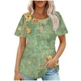 thumbnail image 1 of Fiudx Ofertas Flash Artículos En Oferta Top Estampado con Cuello Redondo y Manga Corta Informal para Mujer a La Moda, 1 of 4