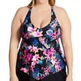 thumbnail image 2 of Women's Raisins Curve G840221 Plus Size Freshwater Trinidad Tankini Swim Top (Black Sand 16W), 2 of 4