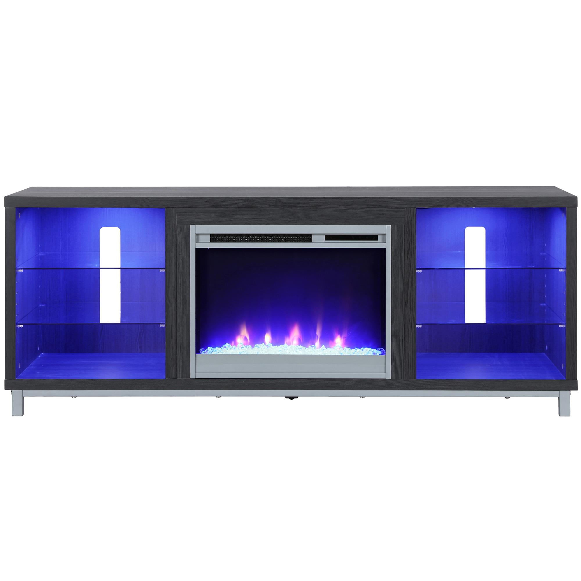 Ameriwood Home Lumina Fireplace Tv Stand For Tvs Up To 70 Wide Black Oak