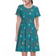 thumbnail image 1 of Easygdp Funny Cat Blue para Vestido Transpirable de Mujer, Vestido Suelto de Manga Corta con Pliegues y Bolsillos para el Verano, 1 of 6