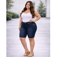 thumbnail image 6 of LA BONITA Women's Premium Plus Size Blue Denim Jeans Shorts Stretch, 6 of 11