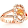 thumbnail image 2 of Split Band Citrine Diamond Cocktail Ring In 14k Rose Gold, 2 of 6