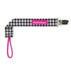 BooginHead Universal Pacifier Clip, Infant Toddler Boys and Girls, Black Pink