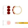 thumbnail image 3 of ANGARA Round Lab Grown 3.6 Ct Ruby Three Stone Hoop Earrings for Women in 14K Yellow Gold (Size-5mm) | July Birthstone, Birthday, Anniversary, Jewelry Gift for Women | Lab-Grown Ruby Earrings, 3 of 7