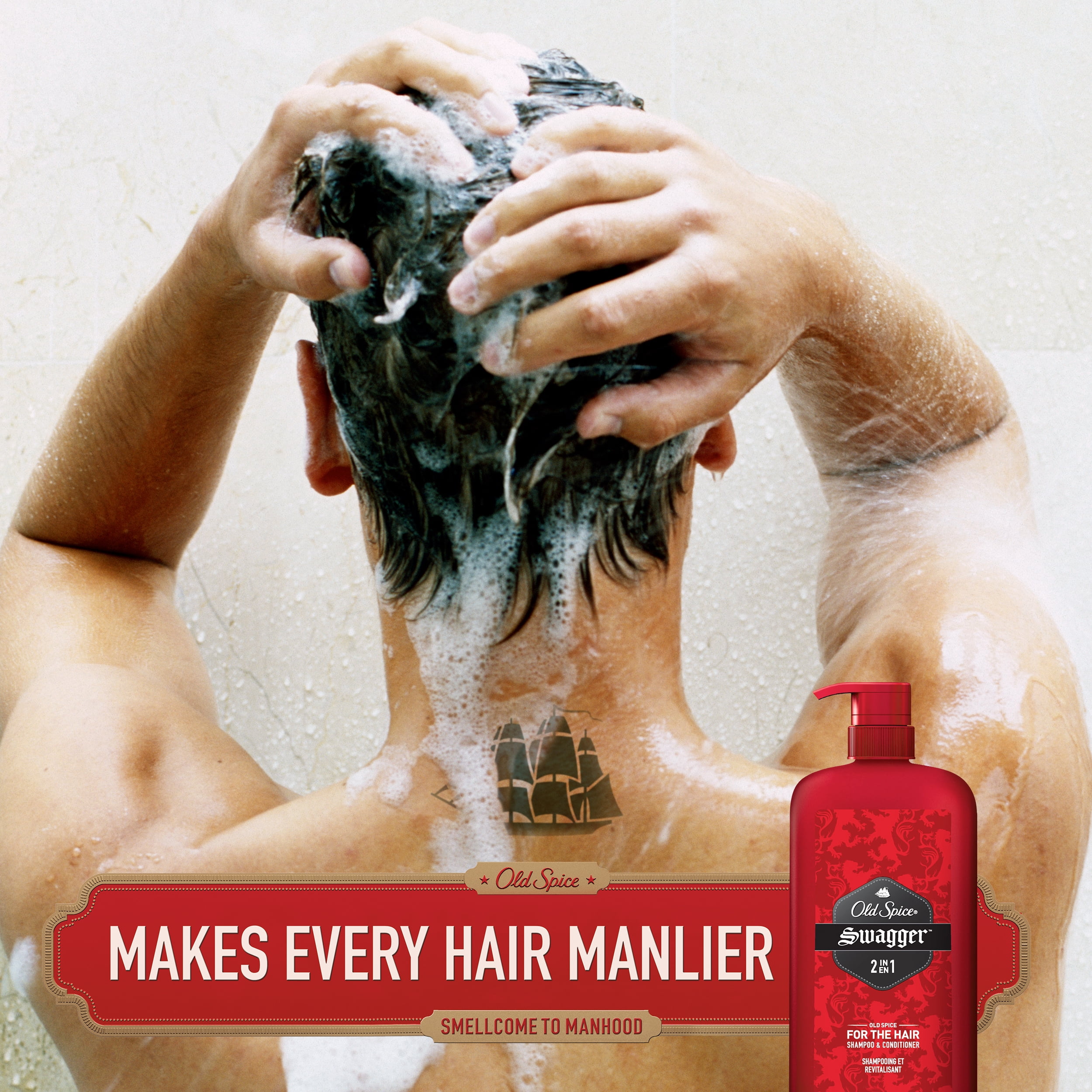 Old Spice Mens 2 in 1 Shampoo and Conditioner, Swagger, 32 fl oz
