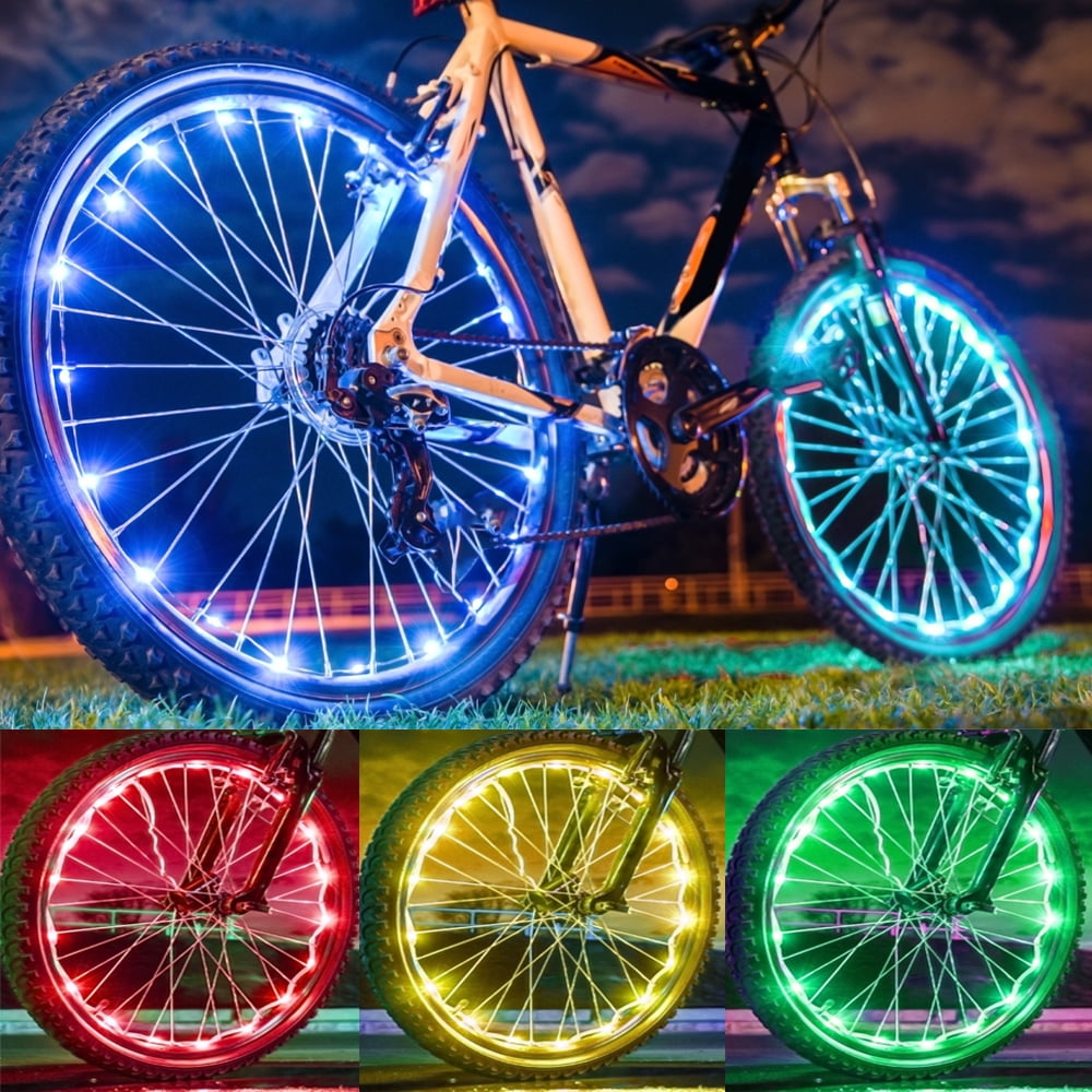 Details about   New Bicycle Bike Cycling Wheel Spoke Tire Tyre Lamp LED Light Rainbow BLLA 