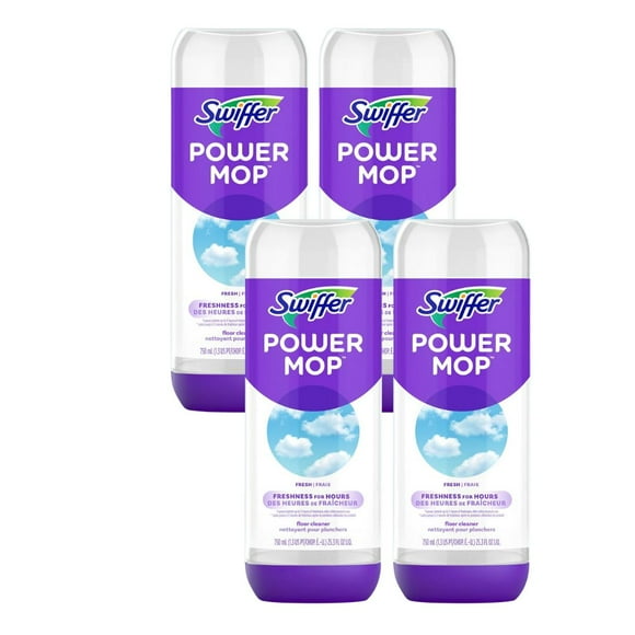 Swiffer PowerMop Floor Cleaning Solution with Fresh Scent, 750 mL, 4 Pack
