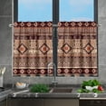 thumbnail image 5 of Aztec Tribal Style Kitchen Curtain Tiers Set of 2,Rustic Farmhouse Window Treatment Short Curtain Panels-Soft Touch and Provides Privacy, 5 of 6