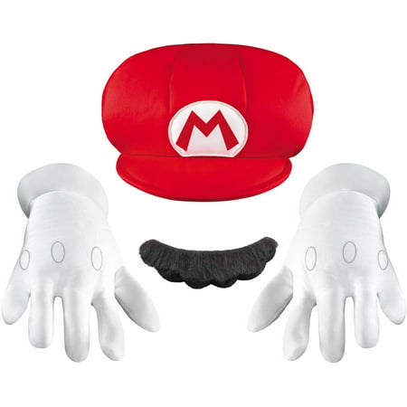 Mario Accessory Kit Child Boys Costume Accessories/Hats