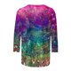 thumbnail image 5 of ICHUANYI Clearance Women's Fashion Printed T-shirt Mid-length 3/4 Sleeves Blouse Round Neck Casual Tops(Multicolor, L) ICHUANYI WER2023081206021, 5 of 5