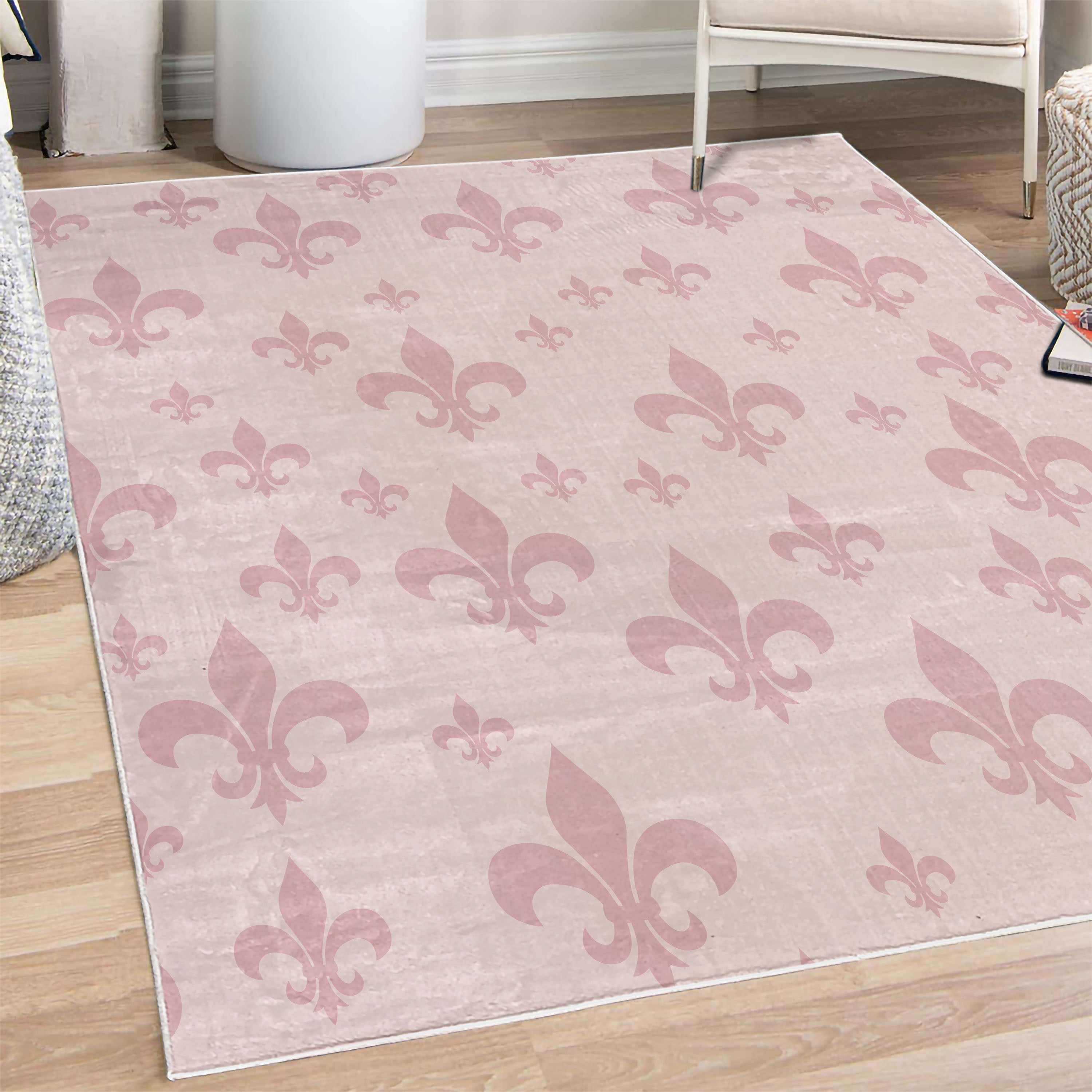 Fleur De Lis Decorative Rug, Lily Pattern Classic Retro Royal Vintage ...