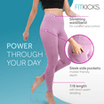 thumbnail image 4 of FITKICKS Crossovers Active Mid Rise Lifestyle Workout Leggings Leggings with Pockets, Orchid Small (Women's), 4 of 8