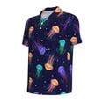 thumbnail image 2 of Rocae Sea Jellyfish for Men's Short Sleeve Polo Shirt, Quick Drying Performance Moisture Wicking Sports Men's Golf Shirt, 2 of 9
