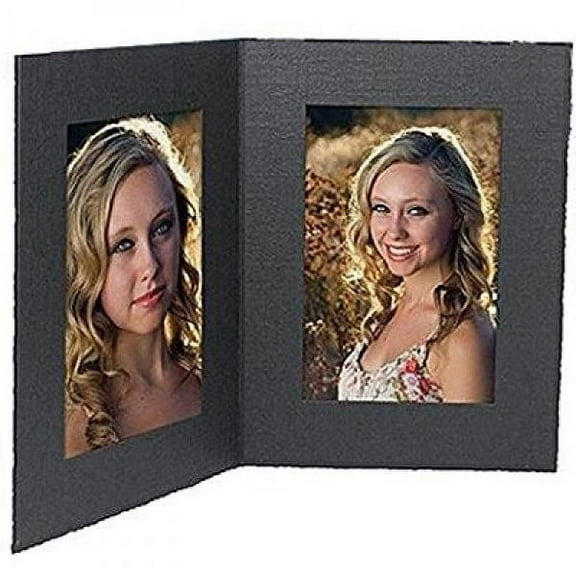 SendAFrame 5 in x 7 in Black Cardboard Double Picture Frames 25 Pack