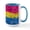 White/Blue Inside, variant on CafePress - Abstract Paint Splatter Pansexual Pride Flag Mugs - 15 oz Ceramic Large White Novelty Mug