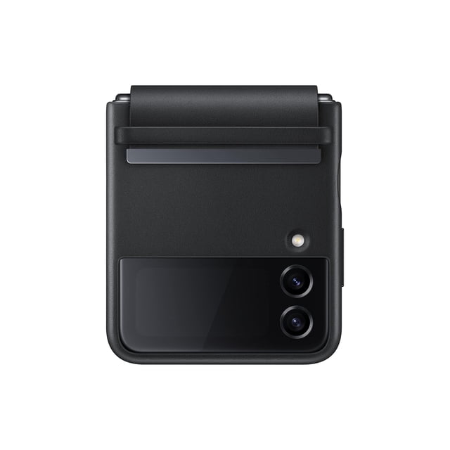Funda de piel con solapa para SAMSUNG Galaxy Z Flip4, color negro