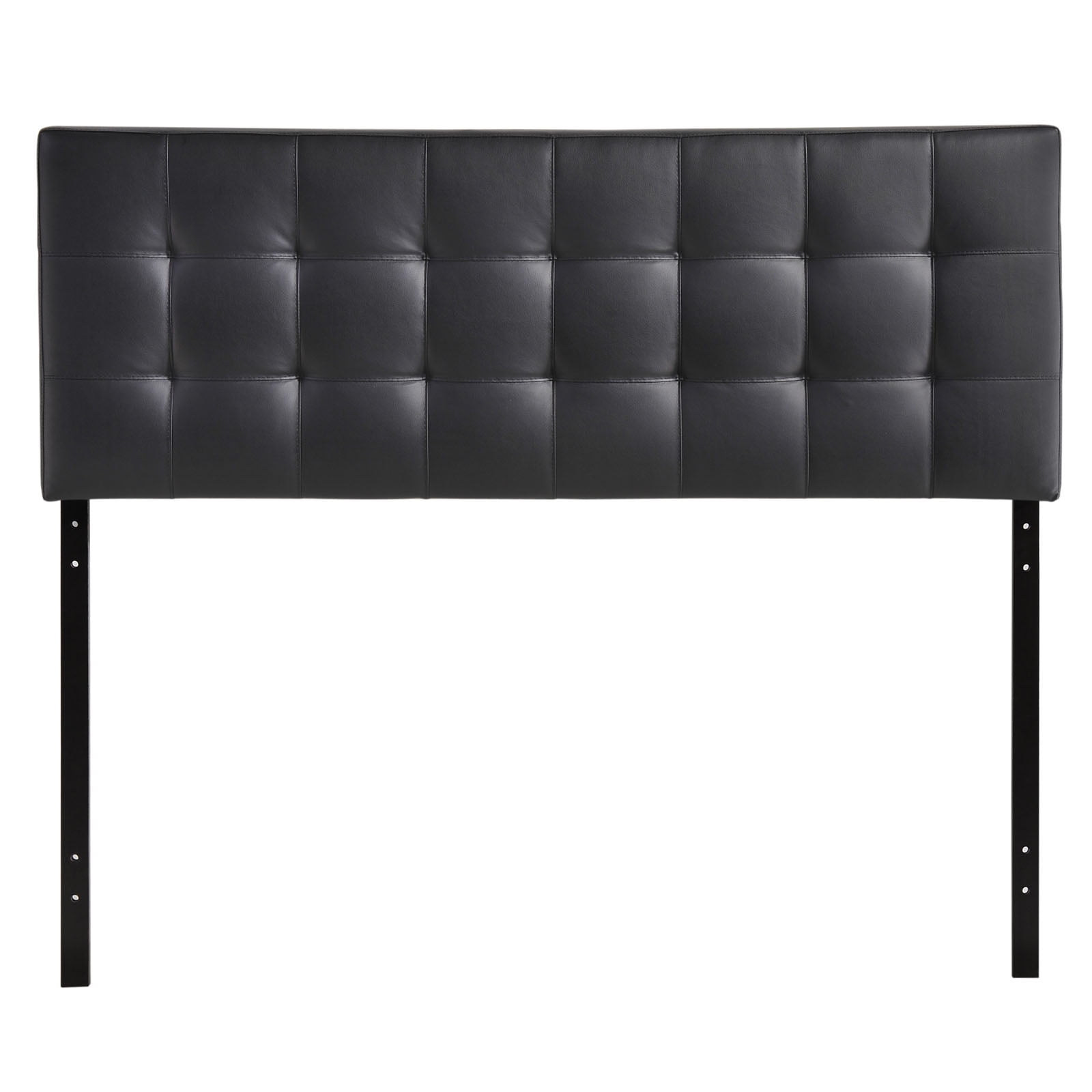Modern Contemporary King Size Vinyl Headboard, Black Faux Leather