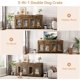 thumbnail image 5 of Historyli Jaula doble de madera para perros,tamaño XXL,para interior,con 3 cajones y separador de ambientes extraíble,mesa auxiliar con soporte para TV y puertas dobles,jaula para 2 perros.,Retro, 5 of 8