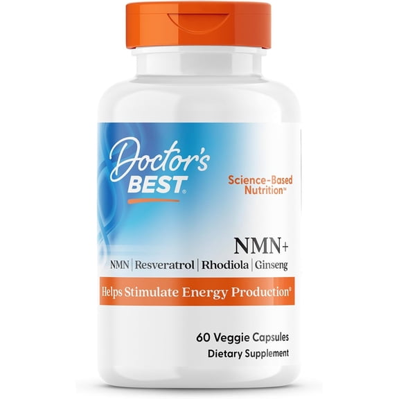 Doctor's Best NMN  Complex Supplement Capsules for Women & Men - Supports NAD  Production, Resveratrol 100mg & Beta Nicotinamide Mononucleotide 200mg per Capsule