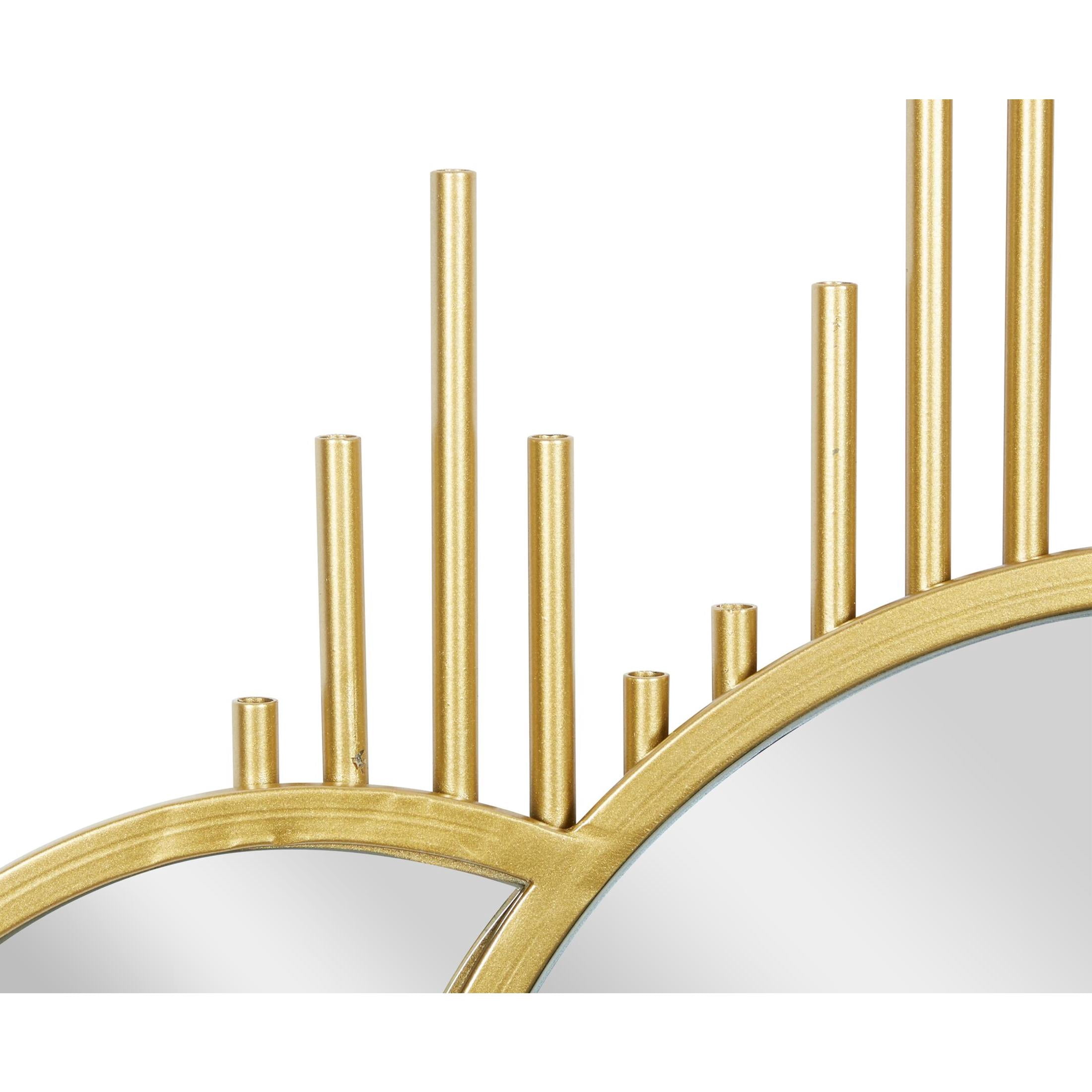 CosmoLiving by Cosmopolitan 3 Overlapping Round Gold Metal, Glamorous and Contemporary Wall Mirror, 27"W x 39"H