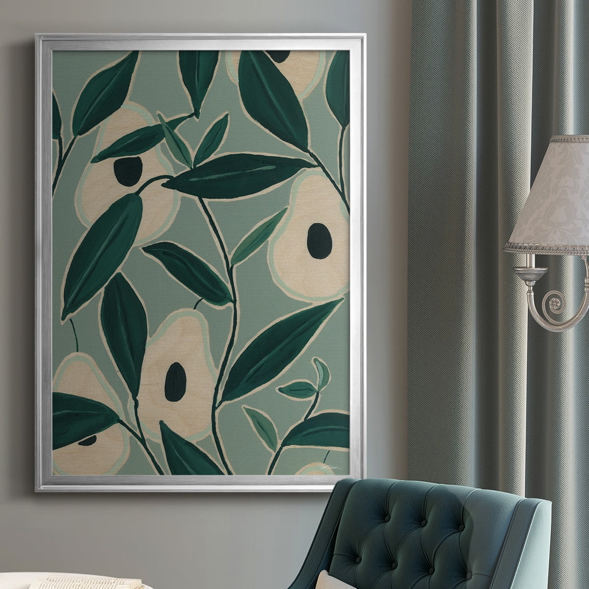 Monochrome Avocados Premium Framed Print - Ready to Hang