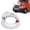 Red, variant on PIT66 Gauge Bezel with Visor Fit for Older Freightliner Century Clear Jewel Visor 2 3/8"