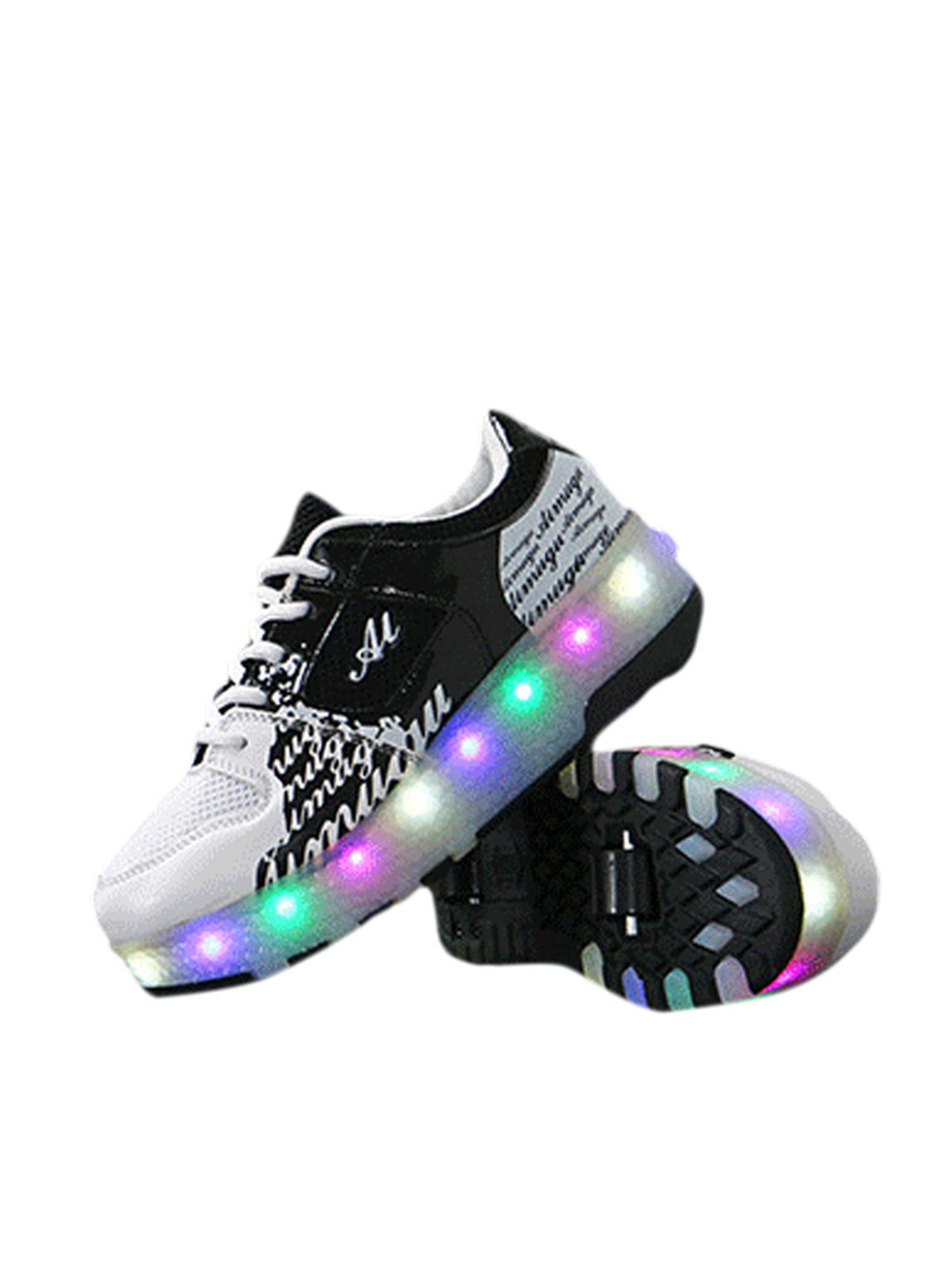 Believed Girl Boy Light Up Wheels Roller Shoes Skates Sneakers for Kid Youth Christmas 